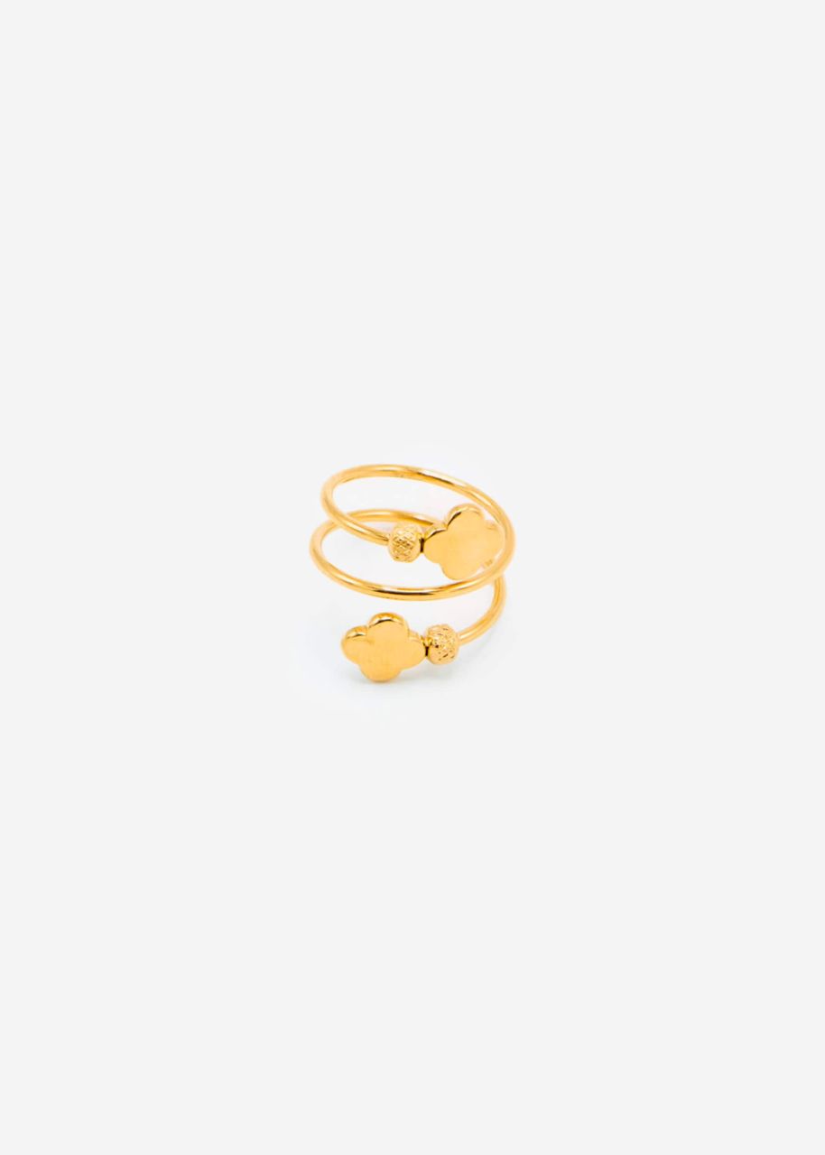 Geschlungener Kleeblatt Ring - gold