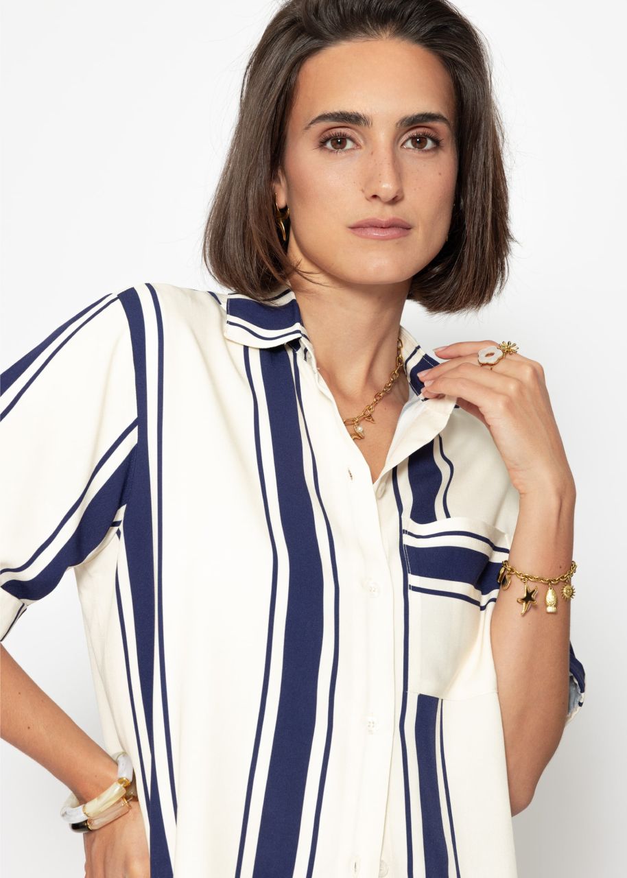 Gestreifte Bluse - dunkelblau