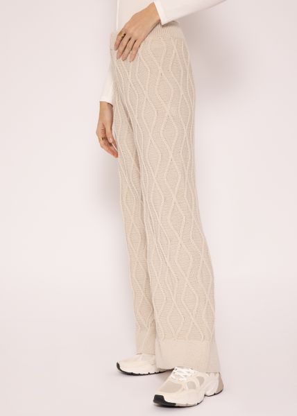 Lässige Strickhose, beige