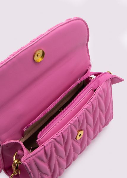Handtasche mit geflochtenem Henkel, pink