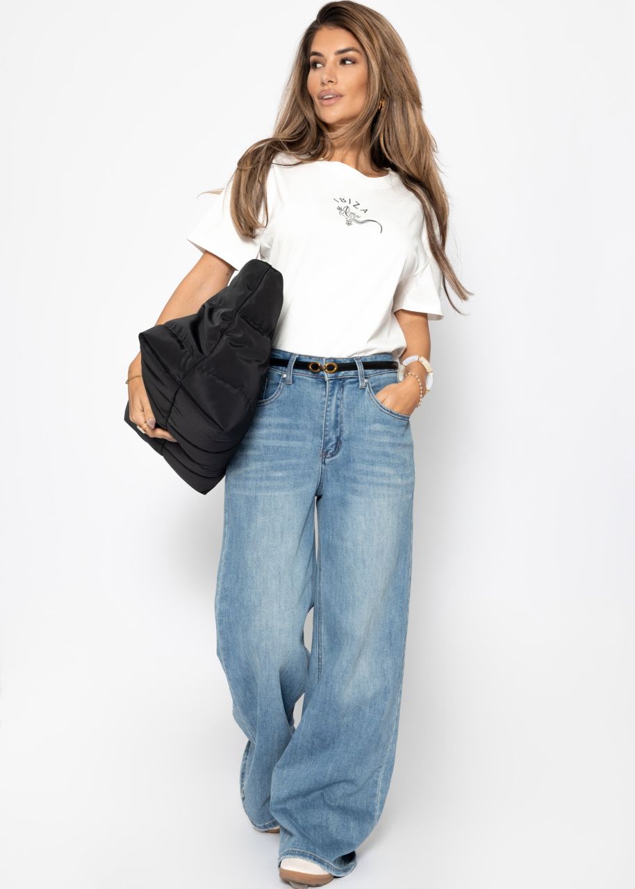 T-Shirt mit Ibiza Print - offwhite