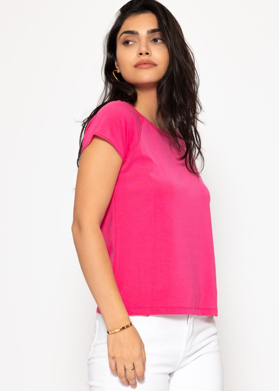 T-Shirt mit Raglannaht - pink