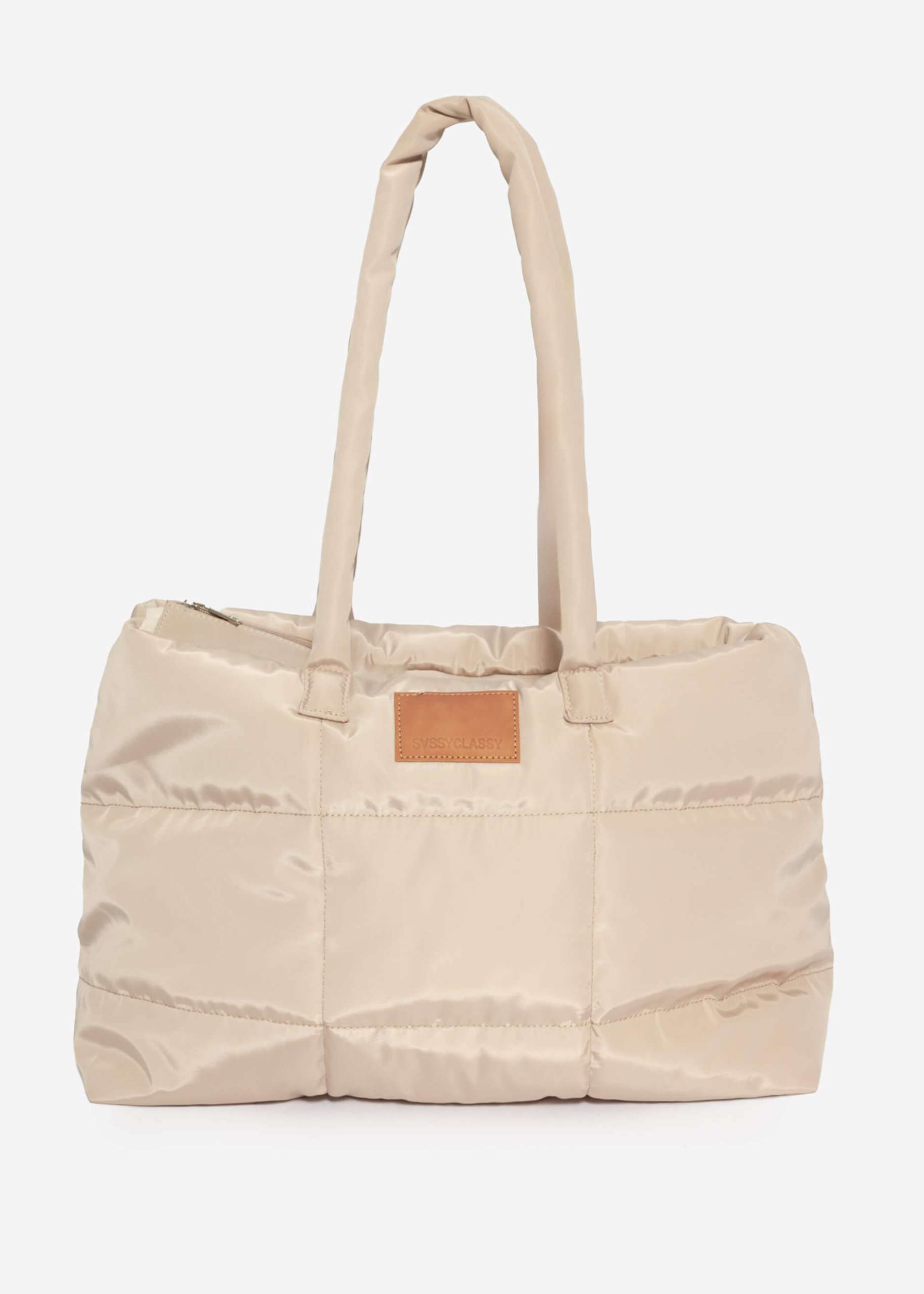 Gesteppter XL Shopper - beige