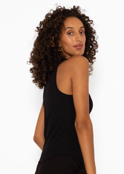 Tank Top mit Stickerei - schwarz