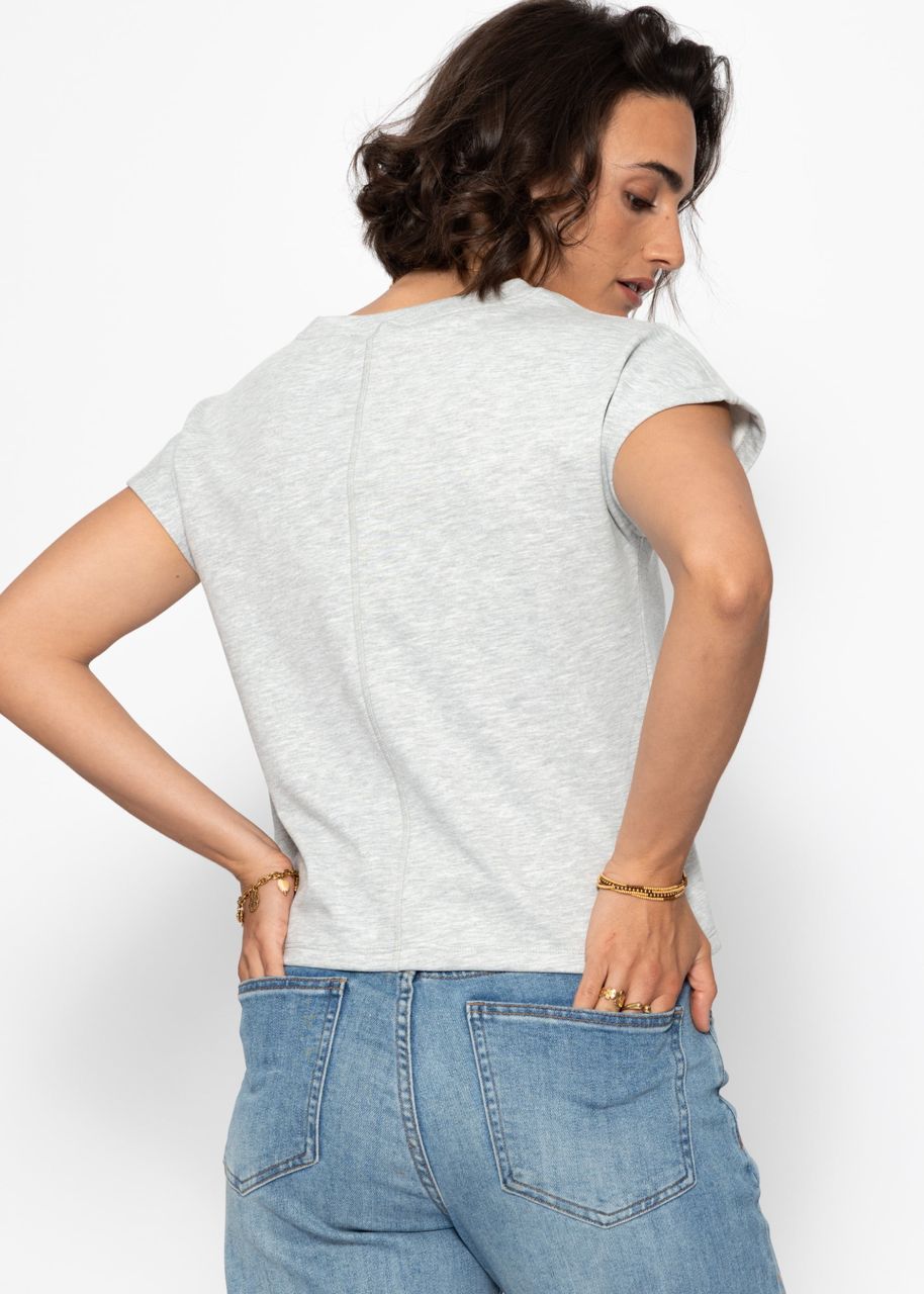 Sweatshirt mit Rückendetail - hellgrau