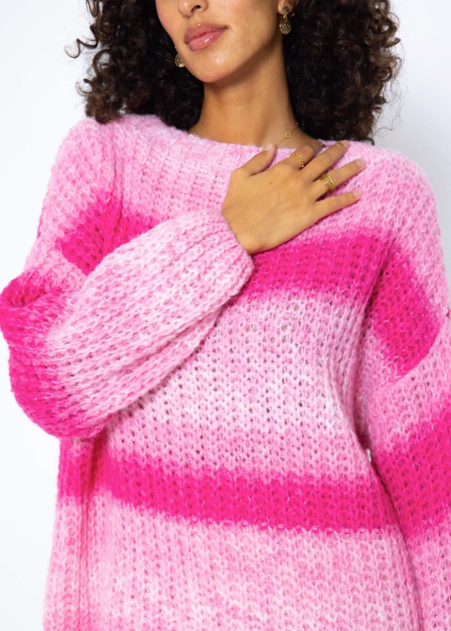 Strickpullover mit Farbverlauf - rosa