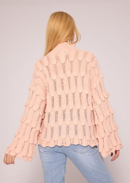 Oversize Pullover mit Muster, rosa