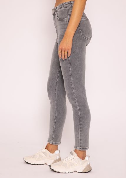 Relax Fit Highwaist Jeans, grau