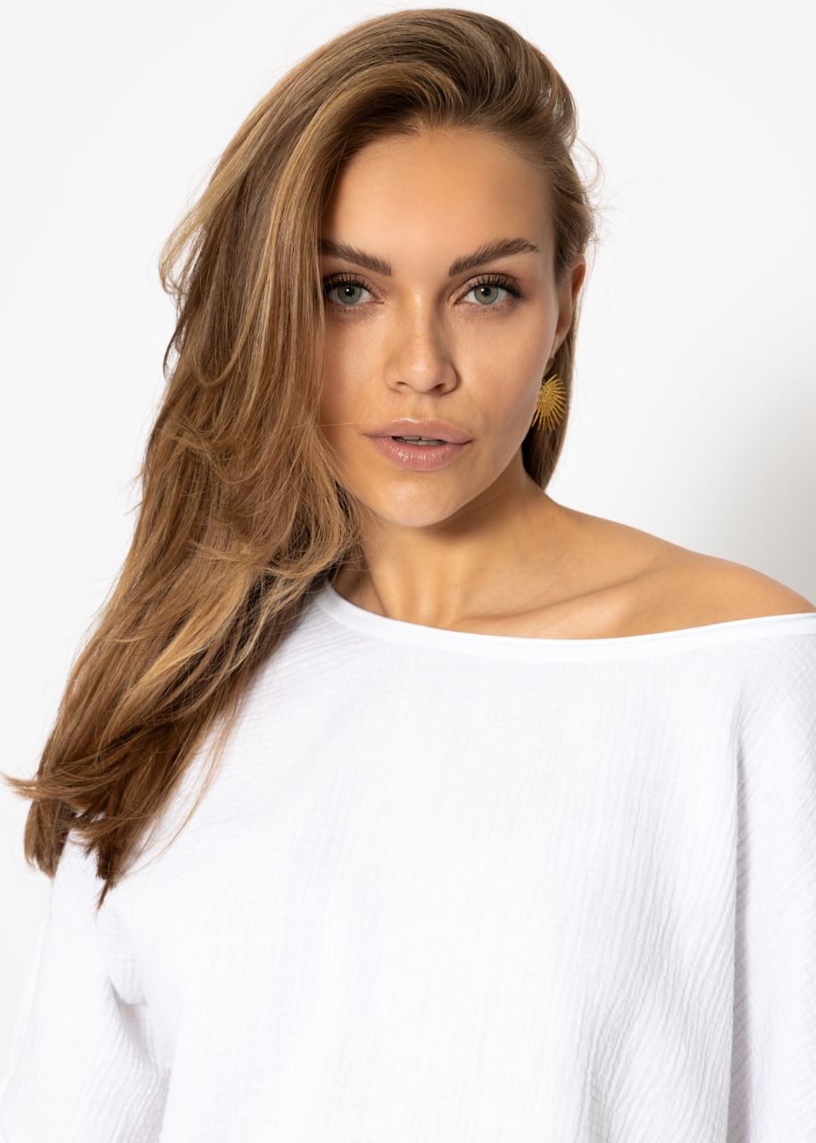 Lässiges Musselin Shirt - weiß