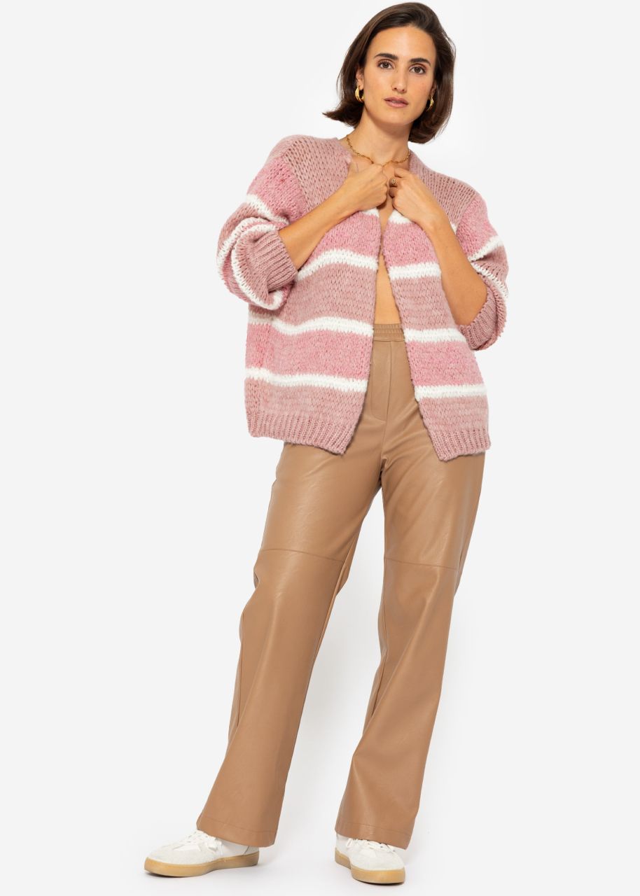 Cardigan in Streifen Design - pink