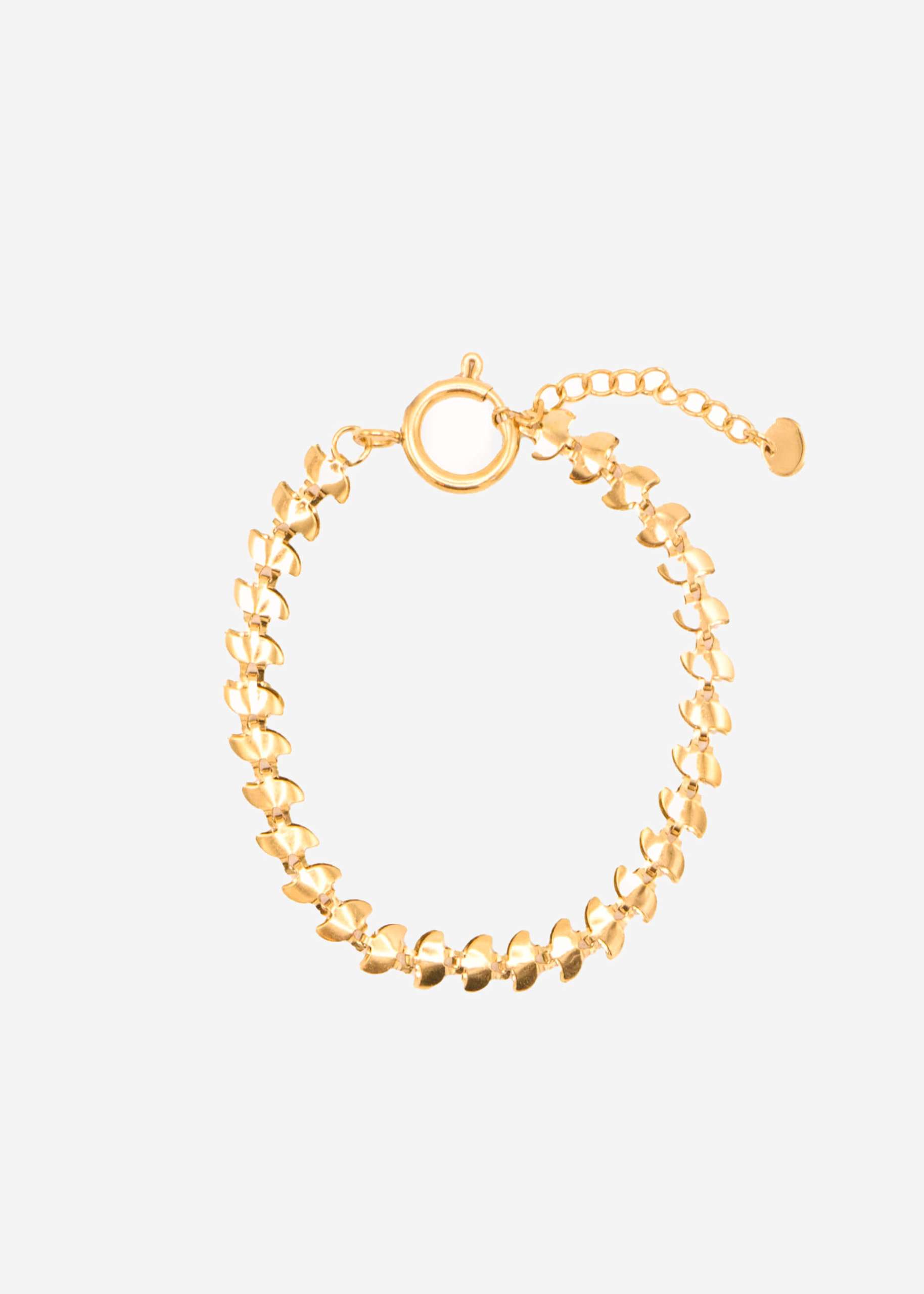 Armband mit abgerundeten Gliederelementen - gold