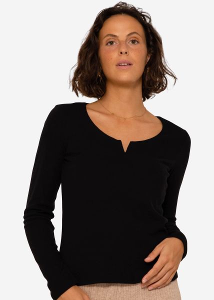 Weiches Langarmshirt - schwarz