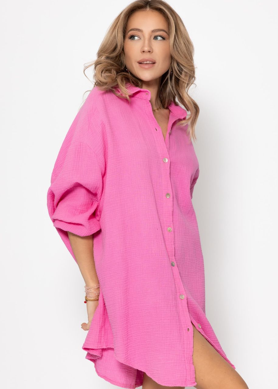 Musselin Bluse oversize, pink