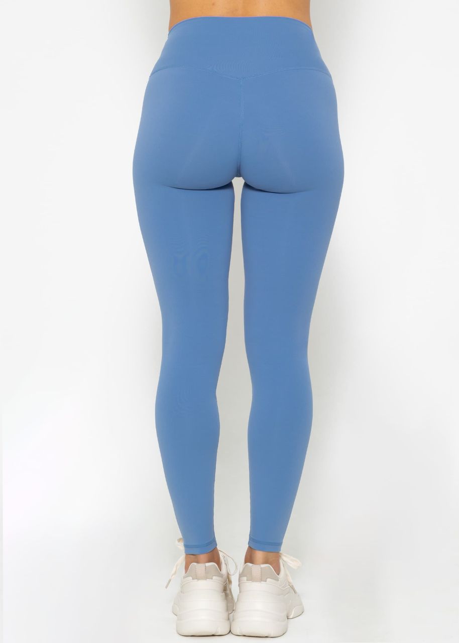 High Waist Sportleggings - blau