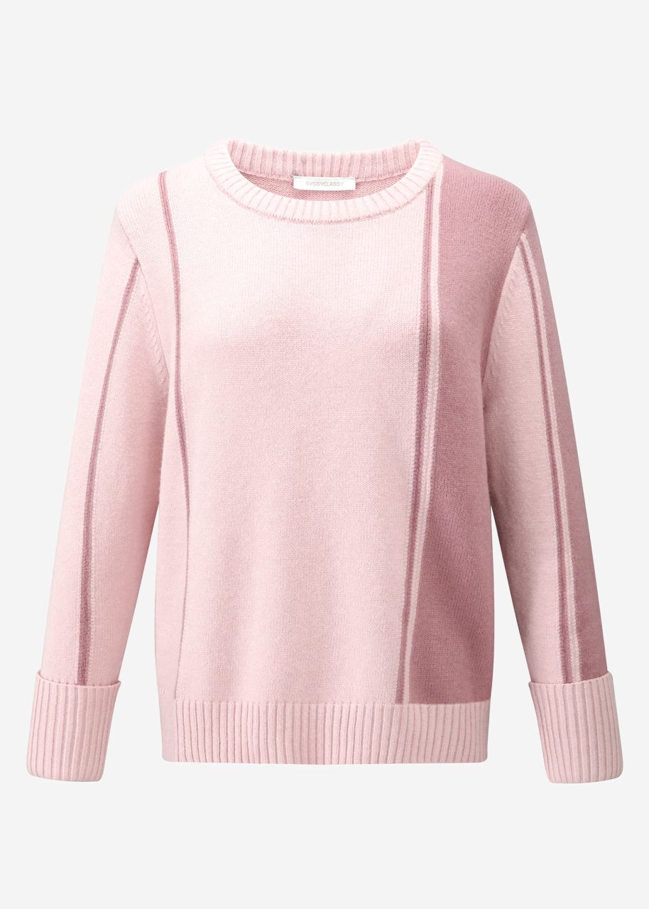 Pullover im Streifen-Design - rosa