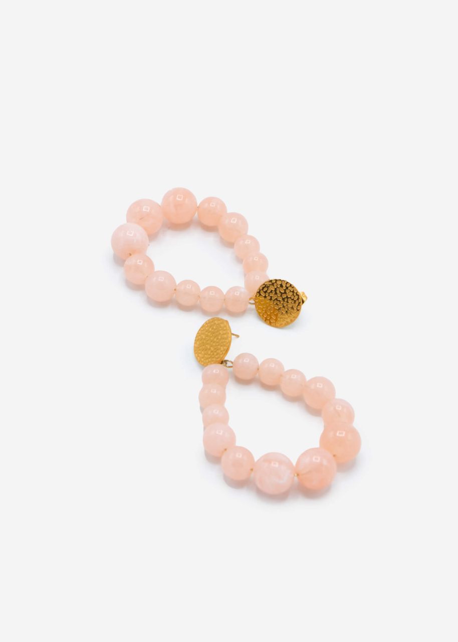 Ohrstecker gold mit Perlen - peach