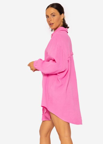 Musselin Bluse oversize, pink
