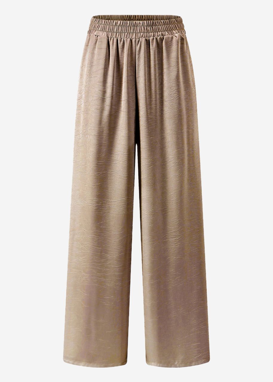 Satin Hose mit weitem Bein - taupe