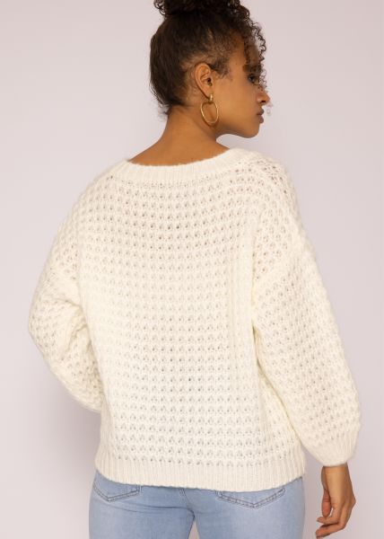 Fluffiger Pullover, offwhite