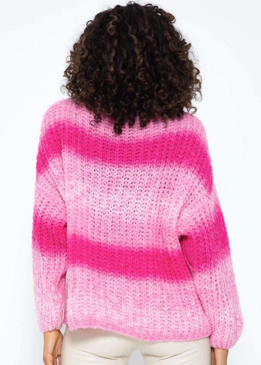 Strickpullover mit Farbverlauf - rosa