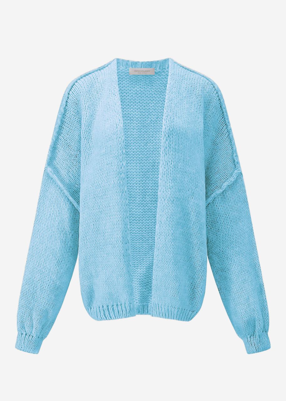 Lässiger Cardigan mit Außennähten - eisblau