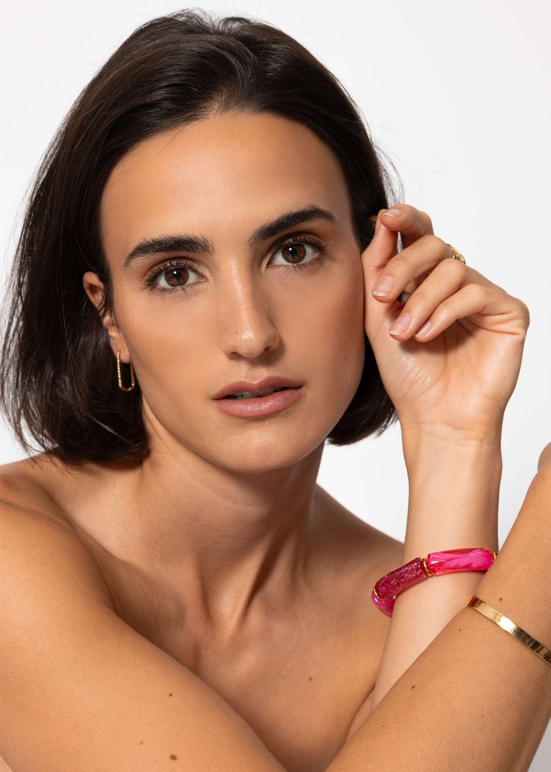 Armband mit Perlen - pink