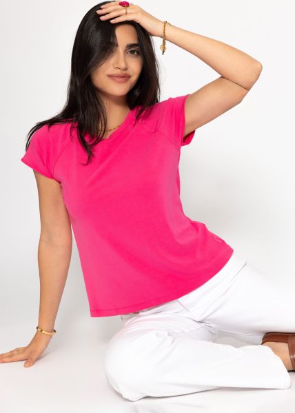 T-Shirt mit Raglannaht - pink
