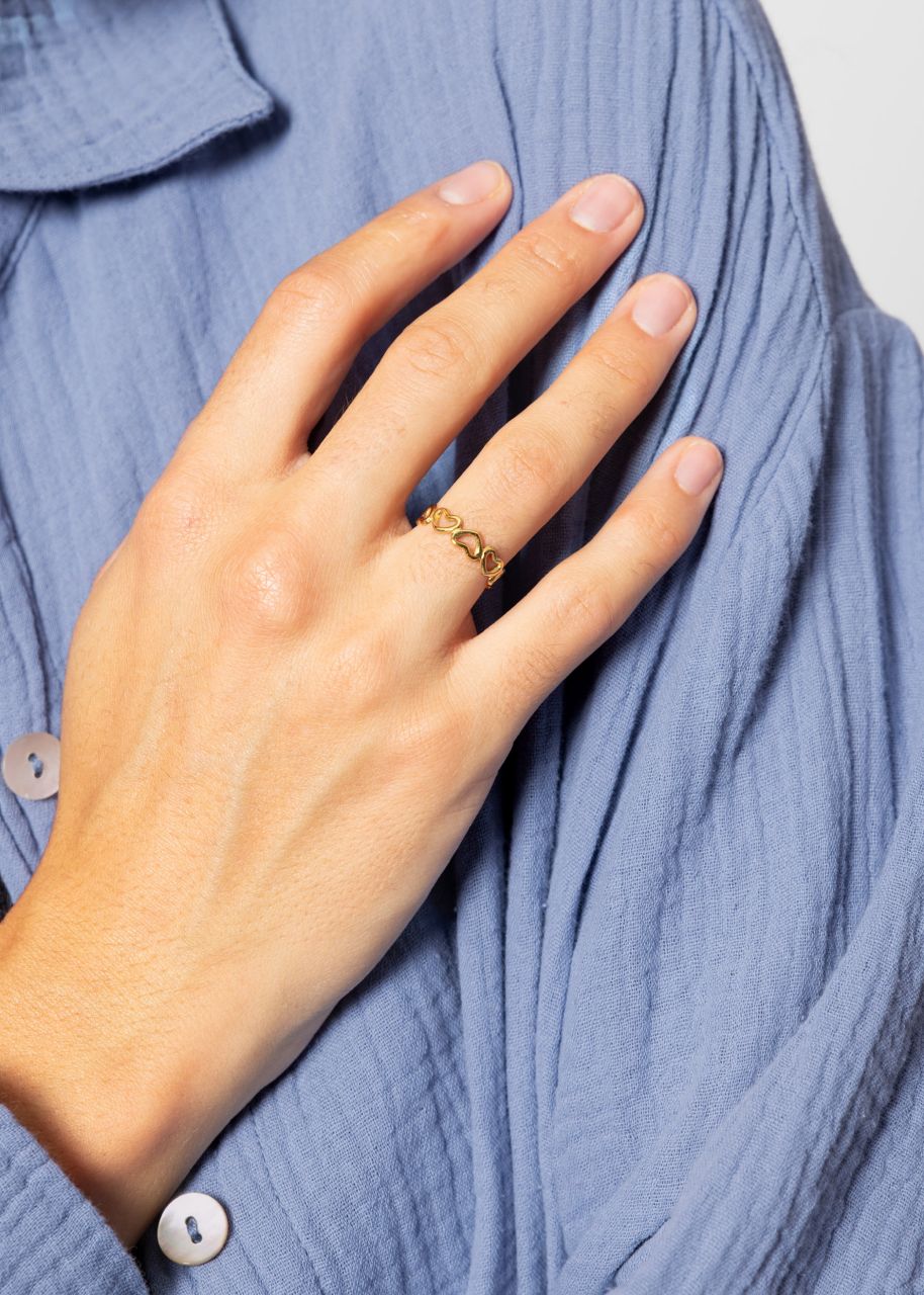 Ring mit Herzen - gold