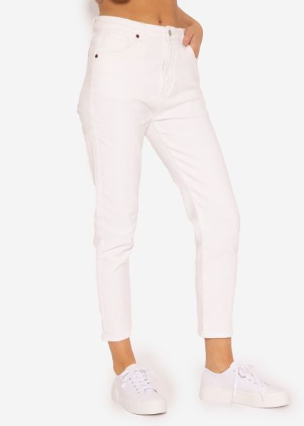 Kürzere Relax Fit Jeans, offwhite