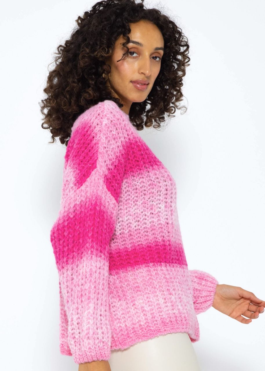 Strickpullover mit Farbverlauf - rosa