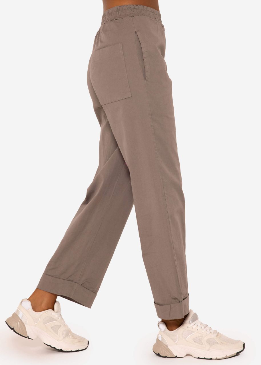 Lässige Baumwoll-Pants, taupe