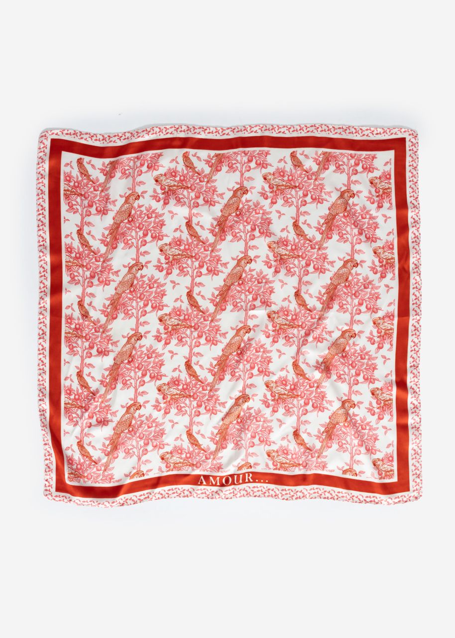 Halstuch mit Vogel-Print - orange
