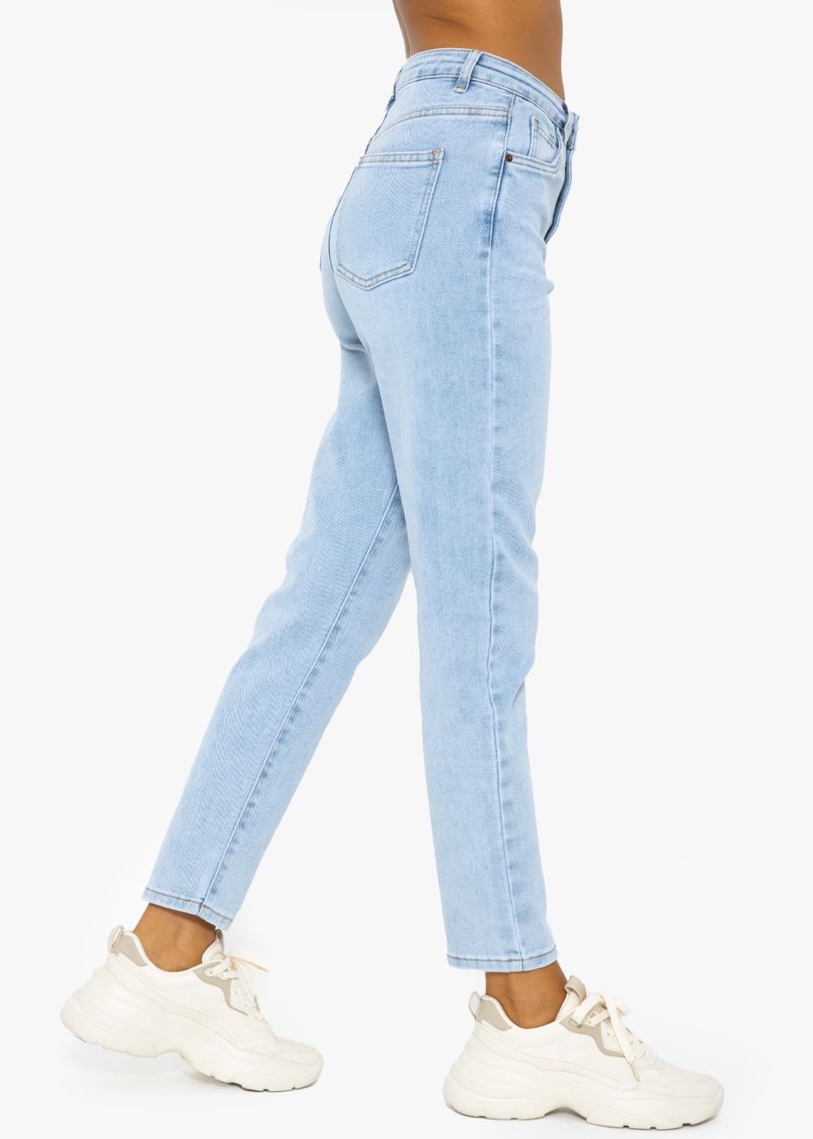 Relax Fit Highwaist Jeans, hellblau