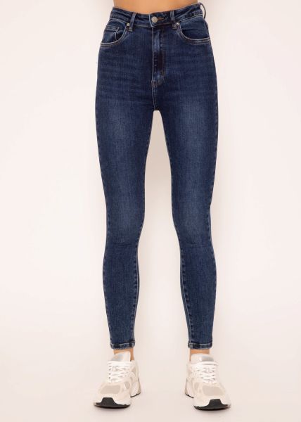 Highwaist Jeans, dunkelblau