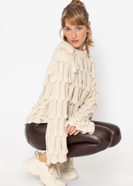 Pullover mit Muster - beige