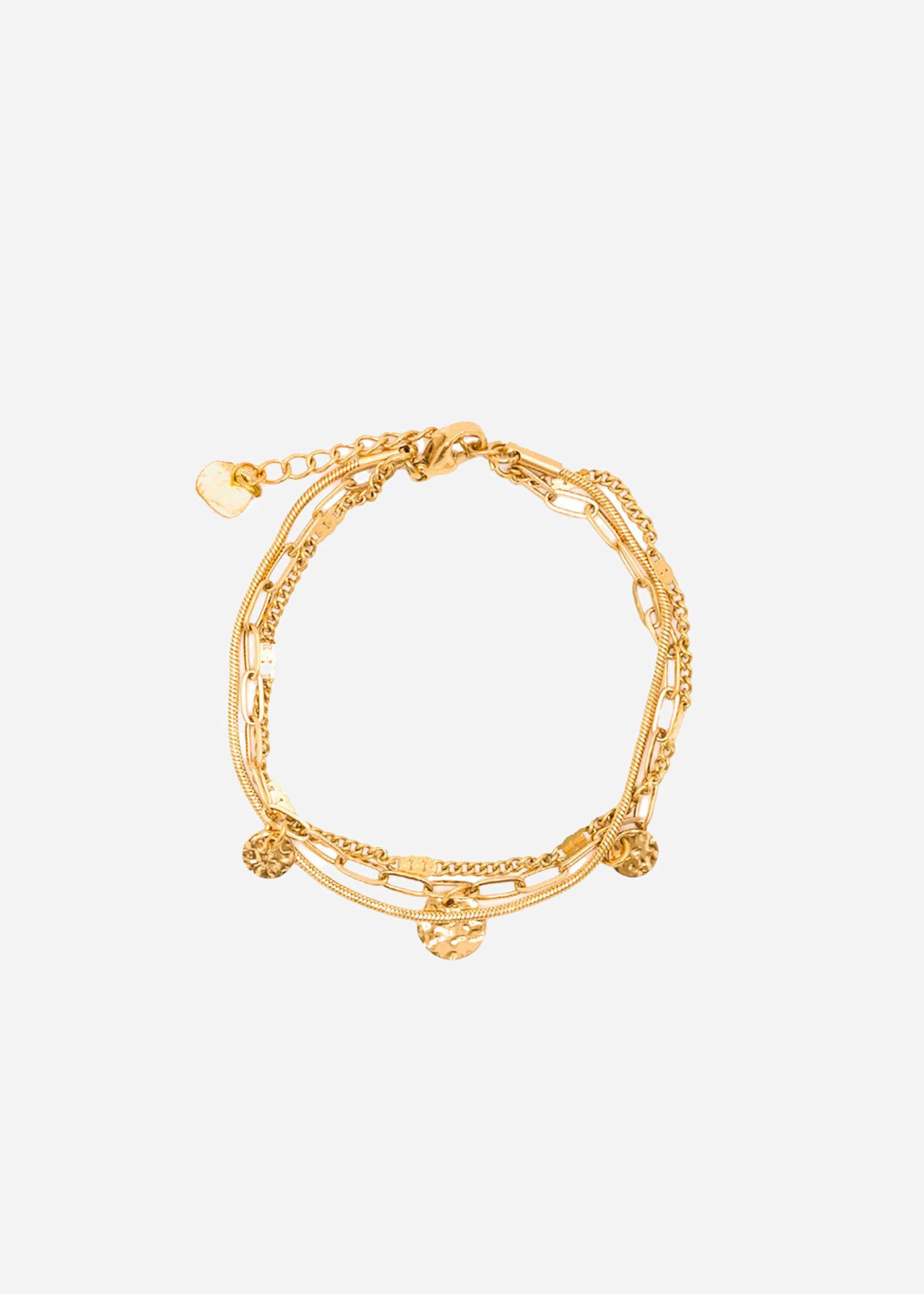 Layering Armband mit Plättchen - gold