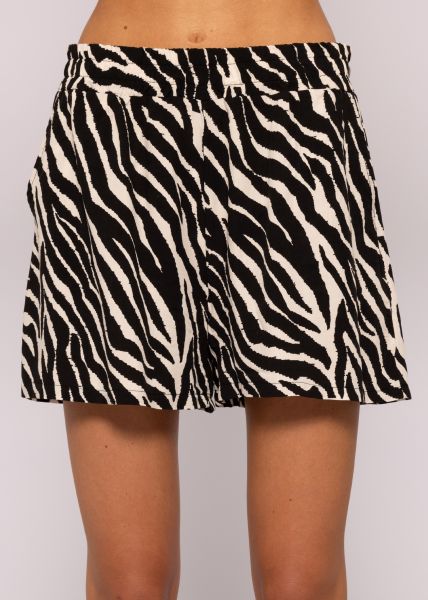 Shorts mit Zebra-Print, schwarz