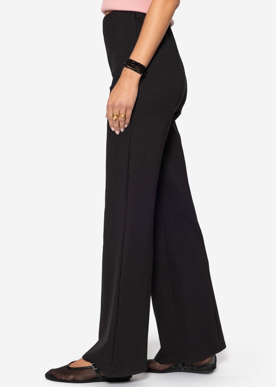 Highwaist Hose mit geradem Bein und Ziernaht - schwarz