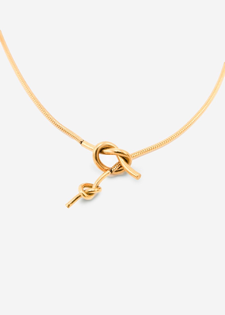 Flache Y-Halskette mit Toggle Verschluss - gold