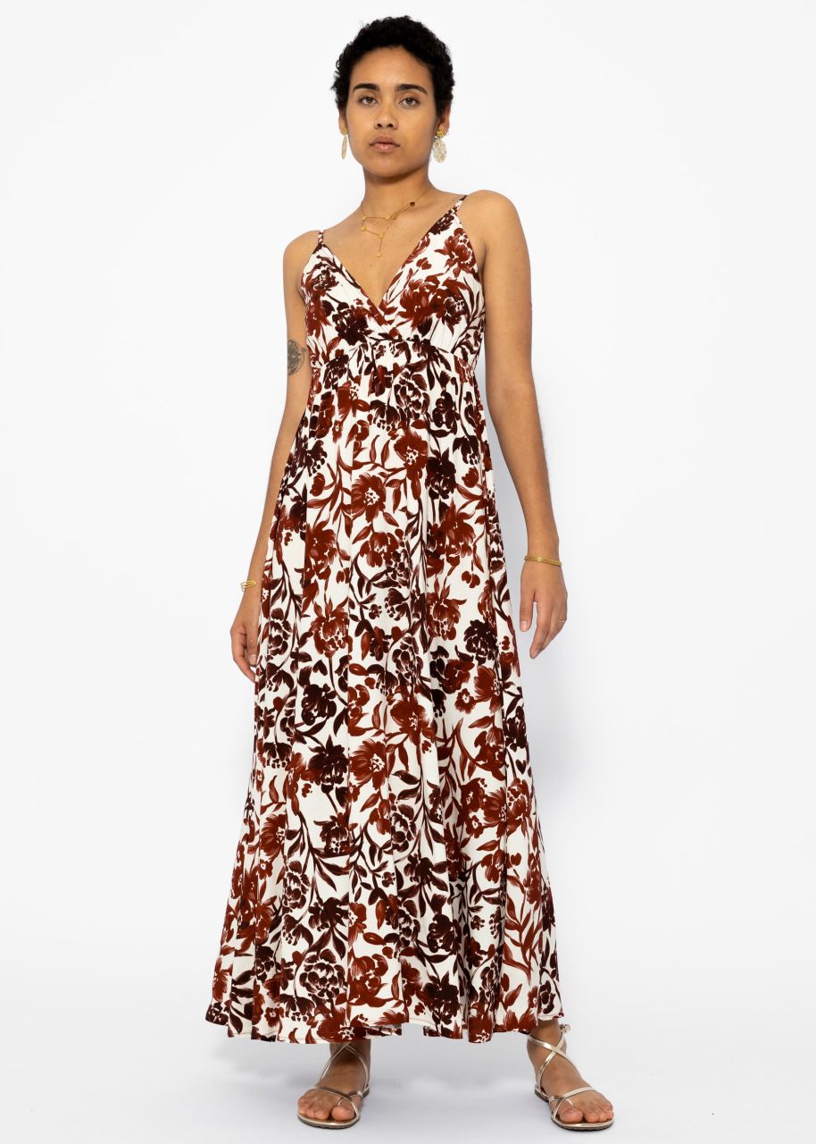 Maxi Kleid mit Blumen-Print - offwhite