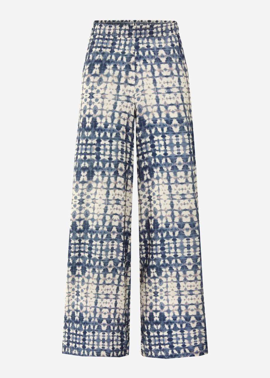Schlupfhose mit Print - blau