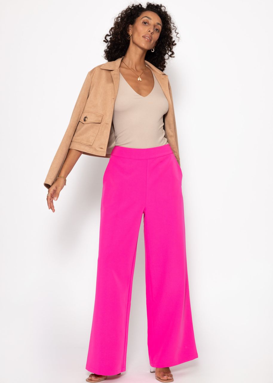 Leichte Stoffhose - neonpink