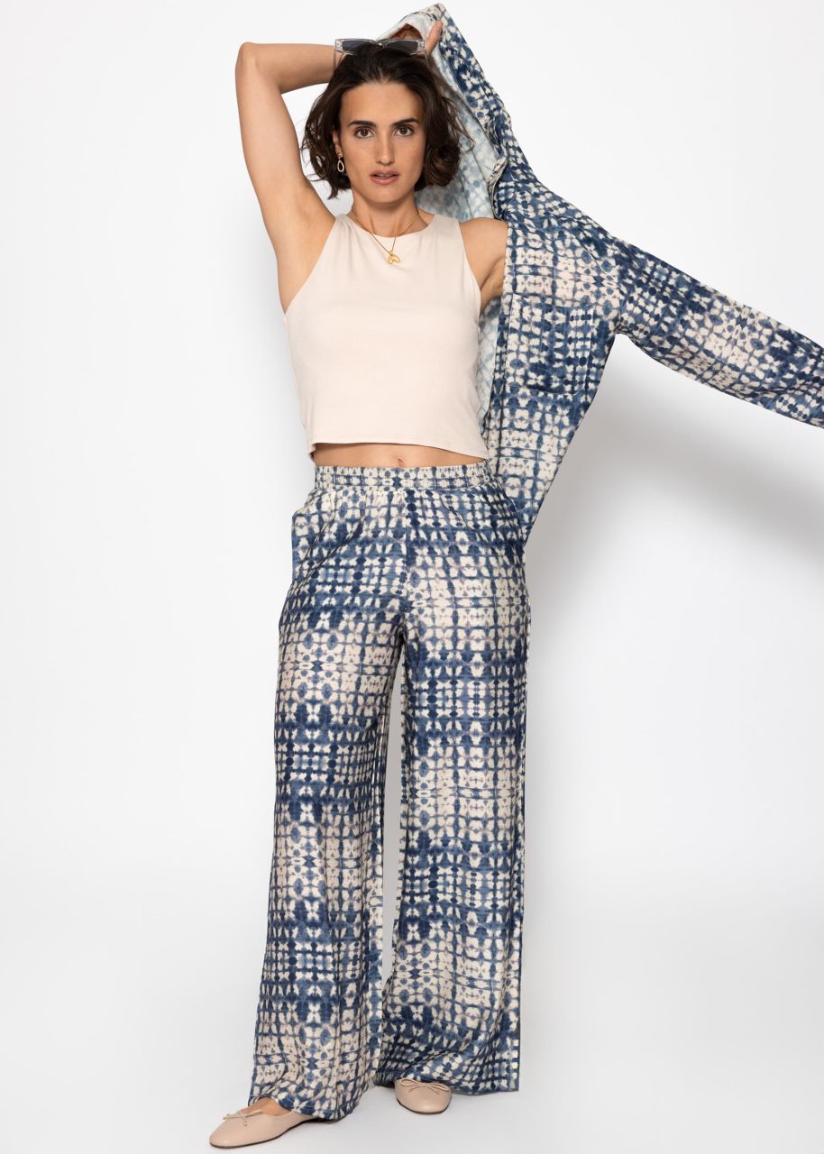 Bluse mit Print - blau
