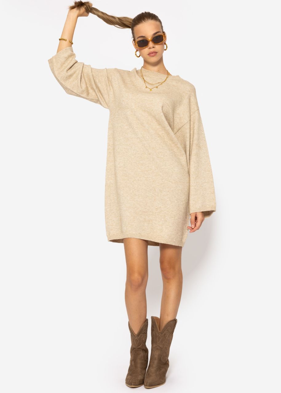 Oversize Kleid in Strick - beige