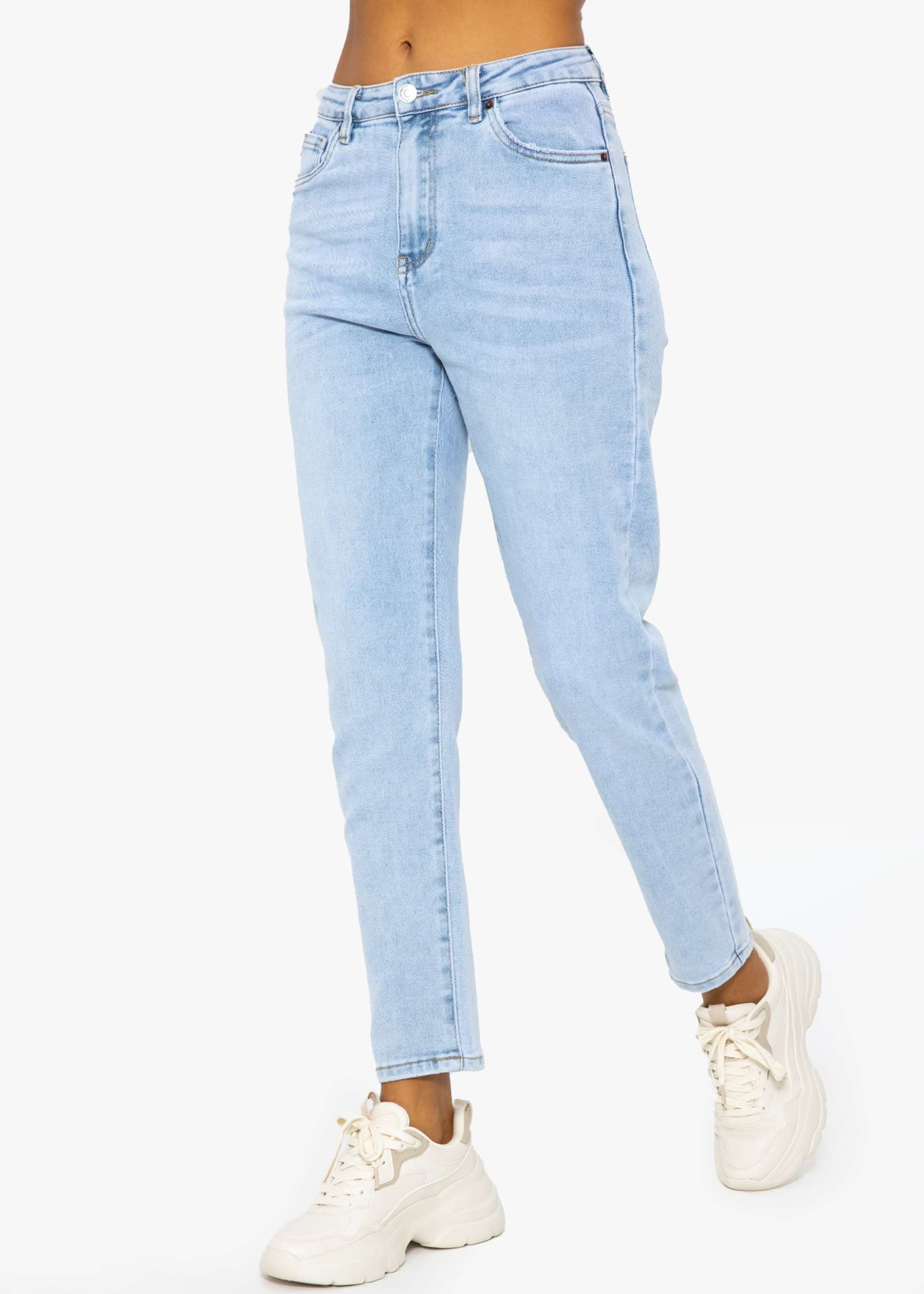 Relax Fit Highwaist Jeans, hellblau