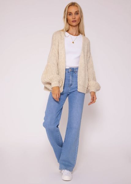 Cardigan mit Struktur - hellbeige