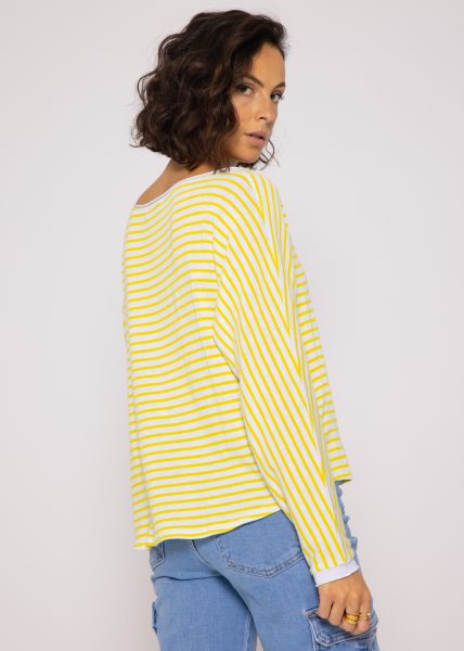 Lässiges Ringel Shirt, gelb/weiß