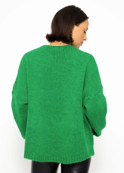 Strick Cardigan mit aufgesetzten Taschen - grün