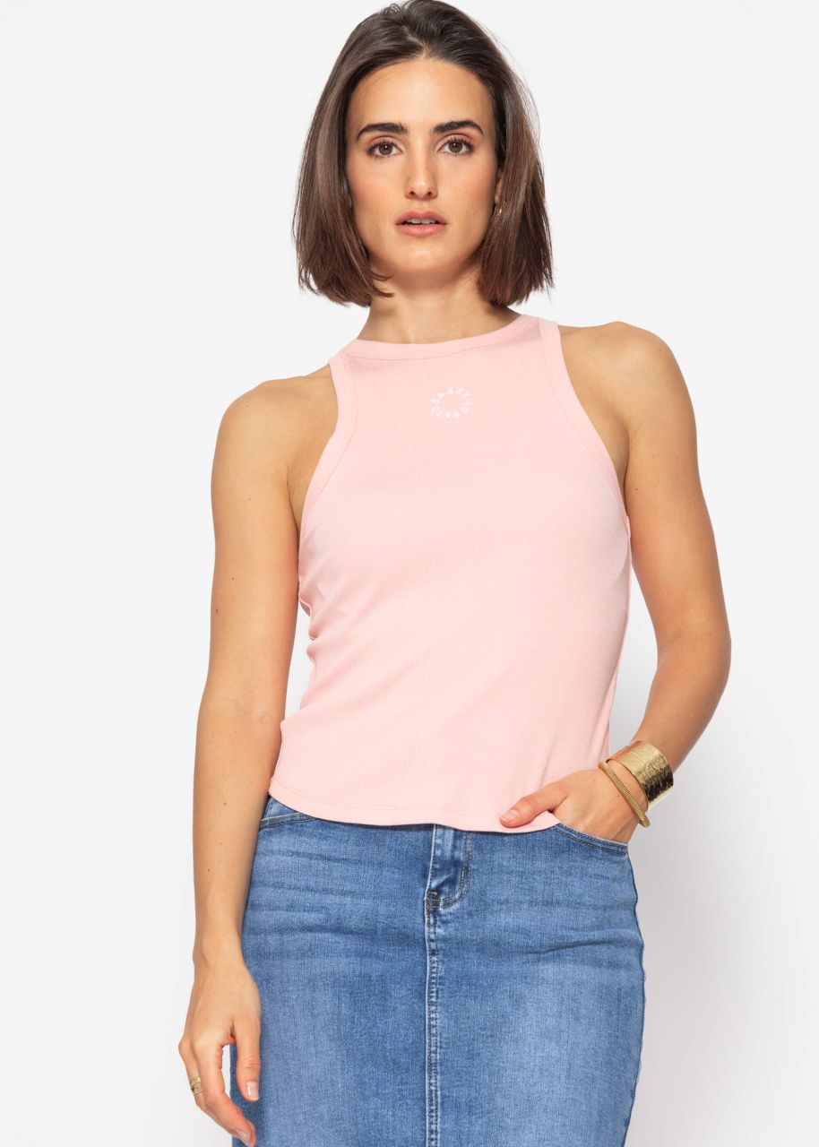 Tank Top mit Stickerei - rosa