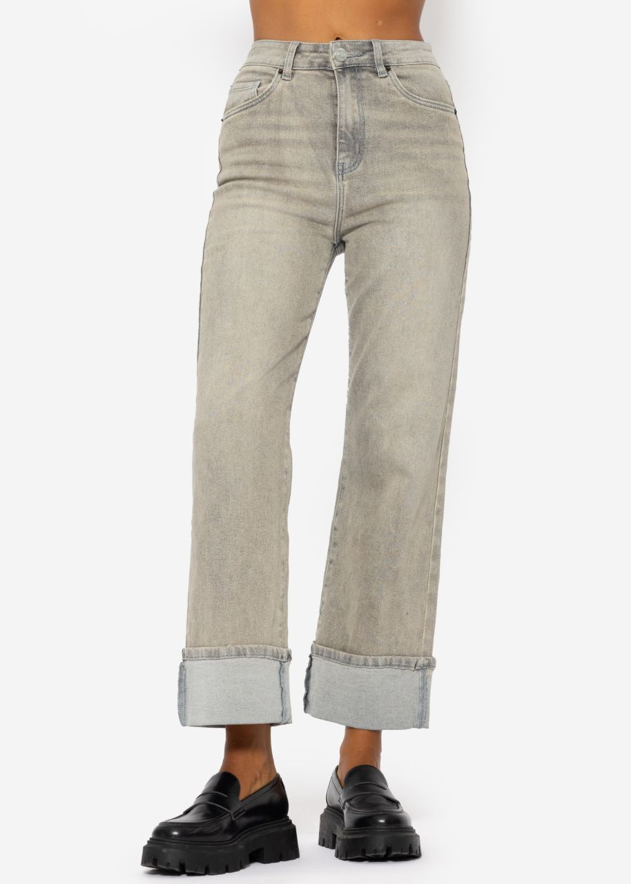 Wide Leg Jeans - greige